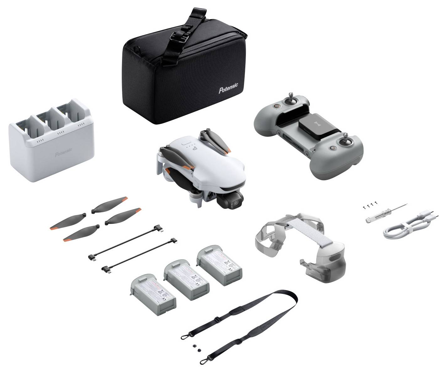 Potensic ATOM 3 Fly More Combo dron RtF s kamerou, GPS šedá-29
