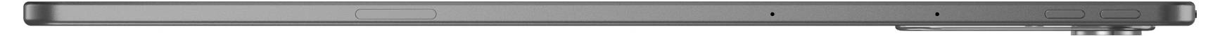 Šedé skládací pouzdro na tablet s vestavěným zadním stojánkem a výřezem na fotoaparát, zobrazené zavřené na bílém pozadí.