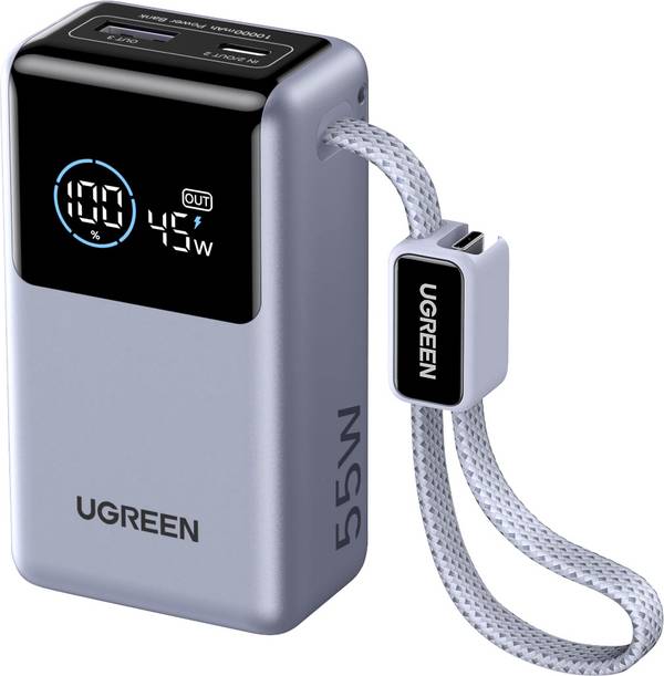 UGREEN  powerbanka Li-Ion, 10000 mAh, Power Delivery 3.0, stříbrná, Indikátor stavu