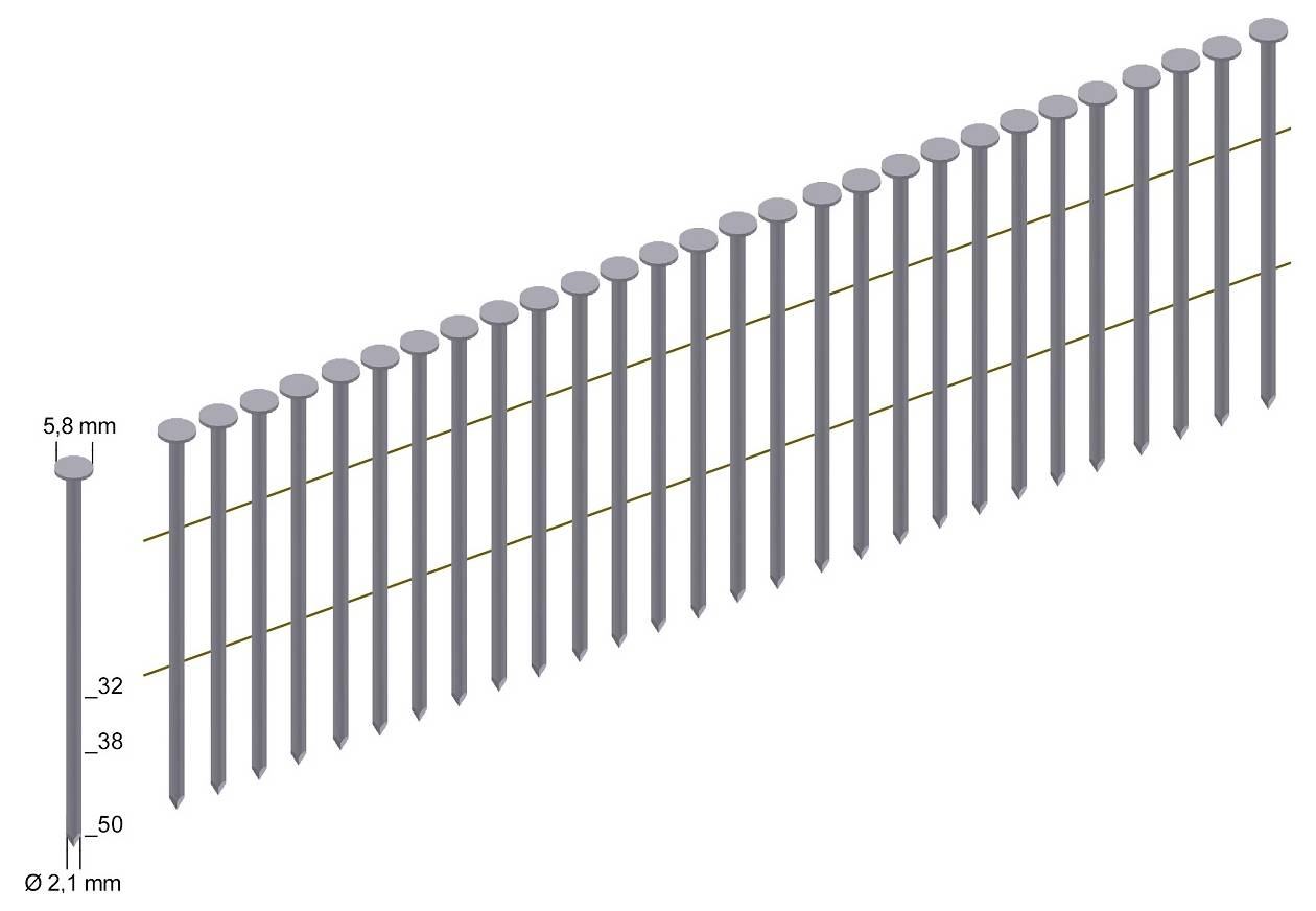 Prebena CNF21/50BKRI CNF21/50BKRI hřebíky (Ø x d) 2.1 mm x 50 mm 10500 ks-1