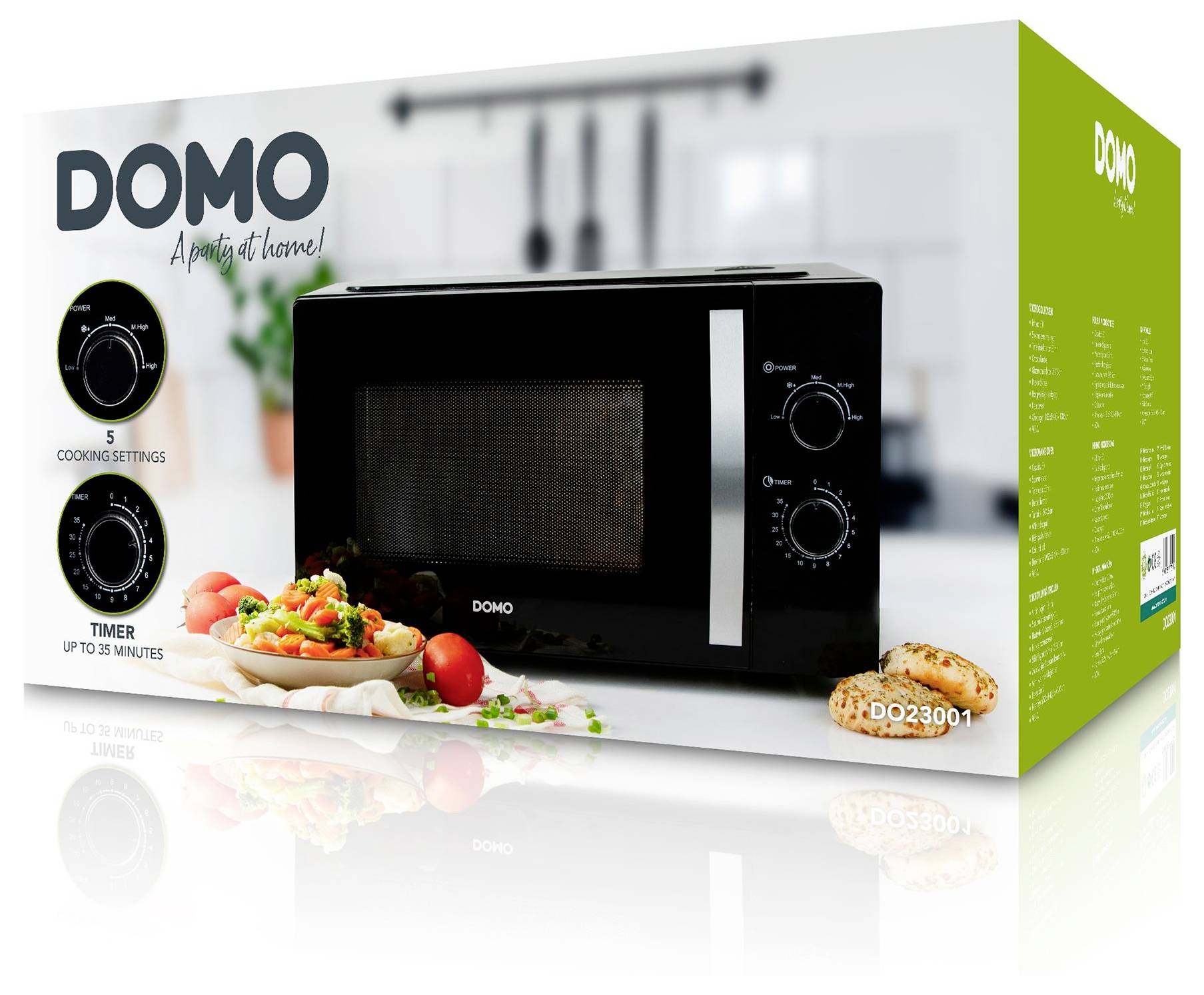 DOMO mikrovlnná trouba černá 900 W-17