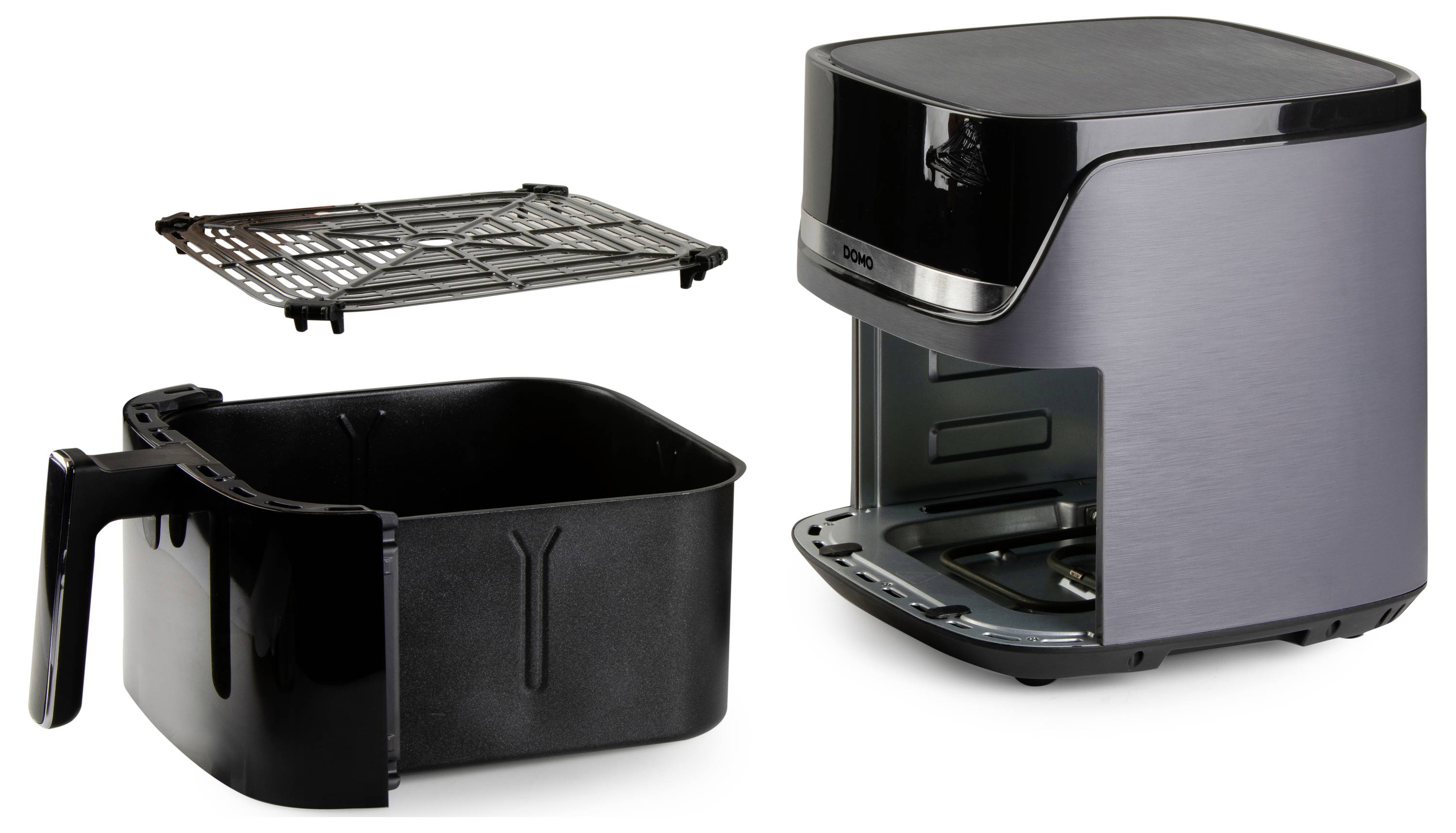 DOMO horkovzdušná fritéza 2800 W černá, stříbrná-6
