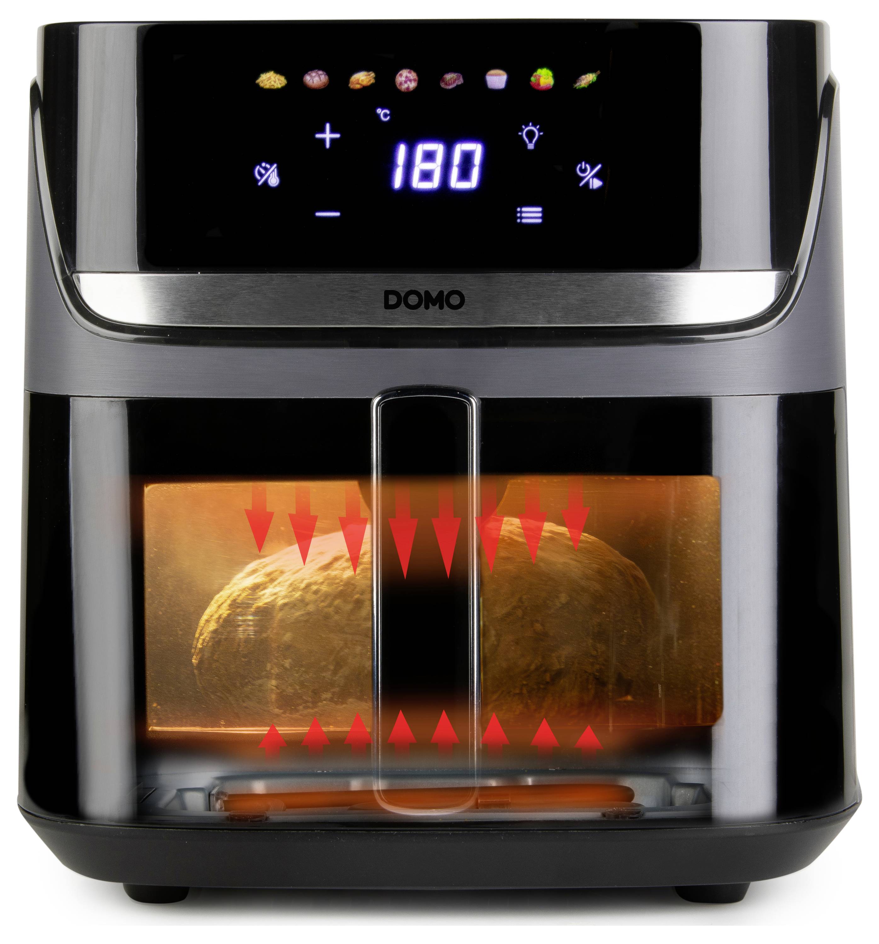 DOMO horkovzdušná fritéza 2800 W černá, stříbrná-9
