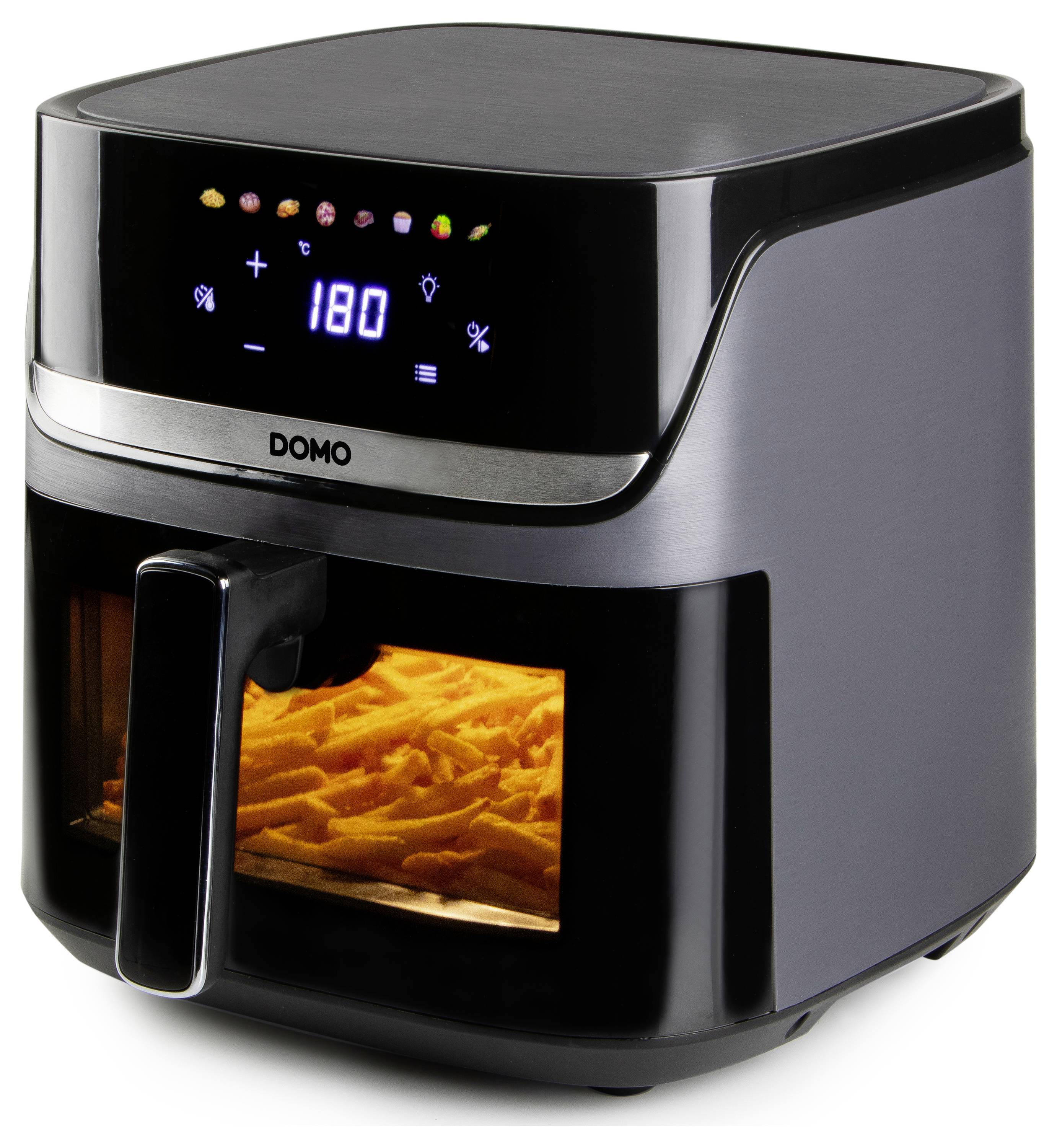 DOMO horkovzdušná fritéza 2800 W černá, stříbrná-12