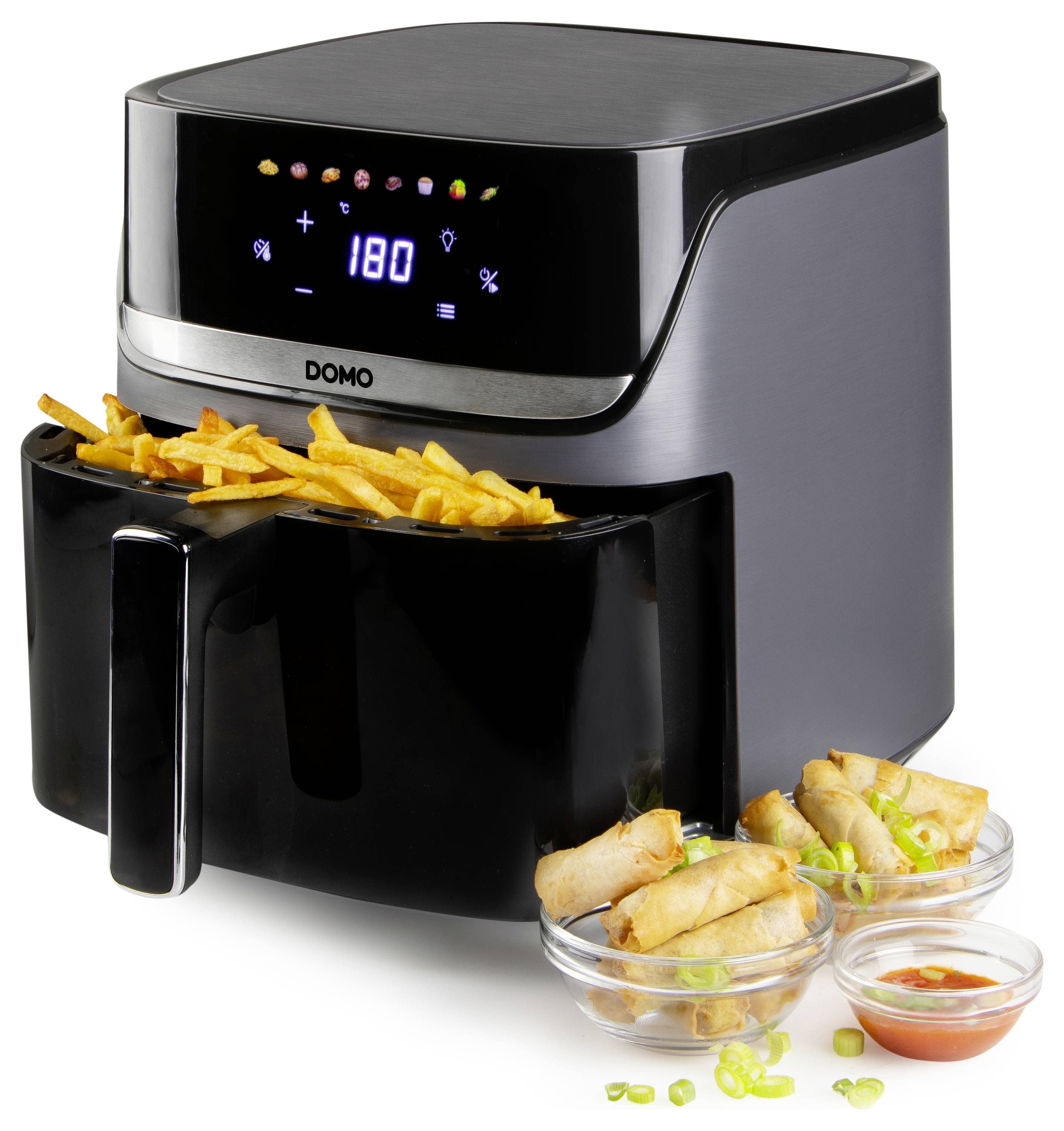 DOMO horkovzdušná fritéza 2800 W černá, stříbrná-14