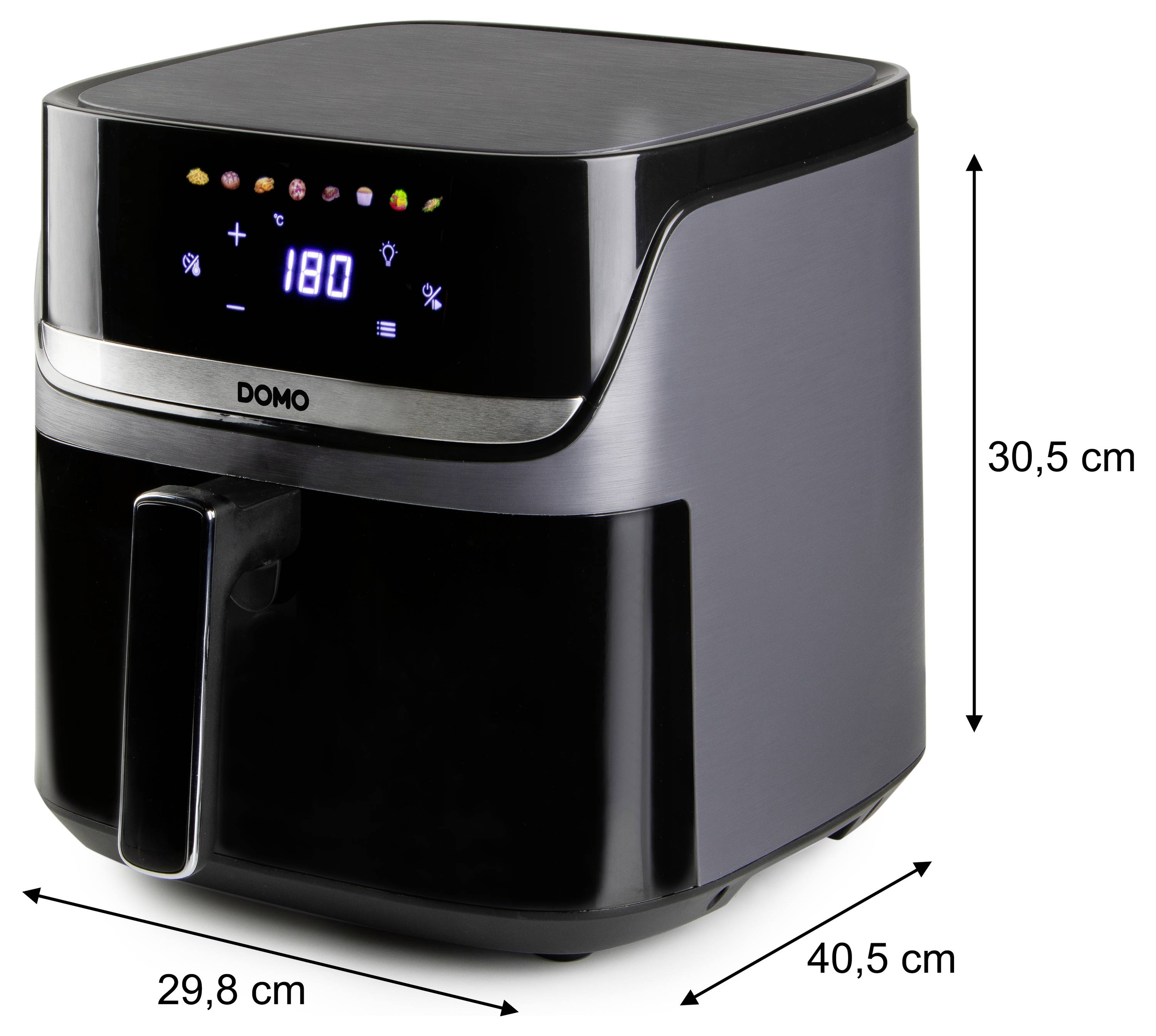 DOMO horkovzdušná fritéza 2800 W černá, stříbrná-16