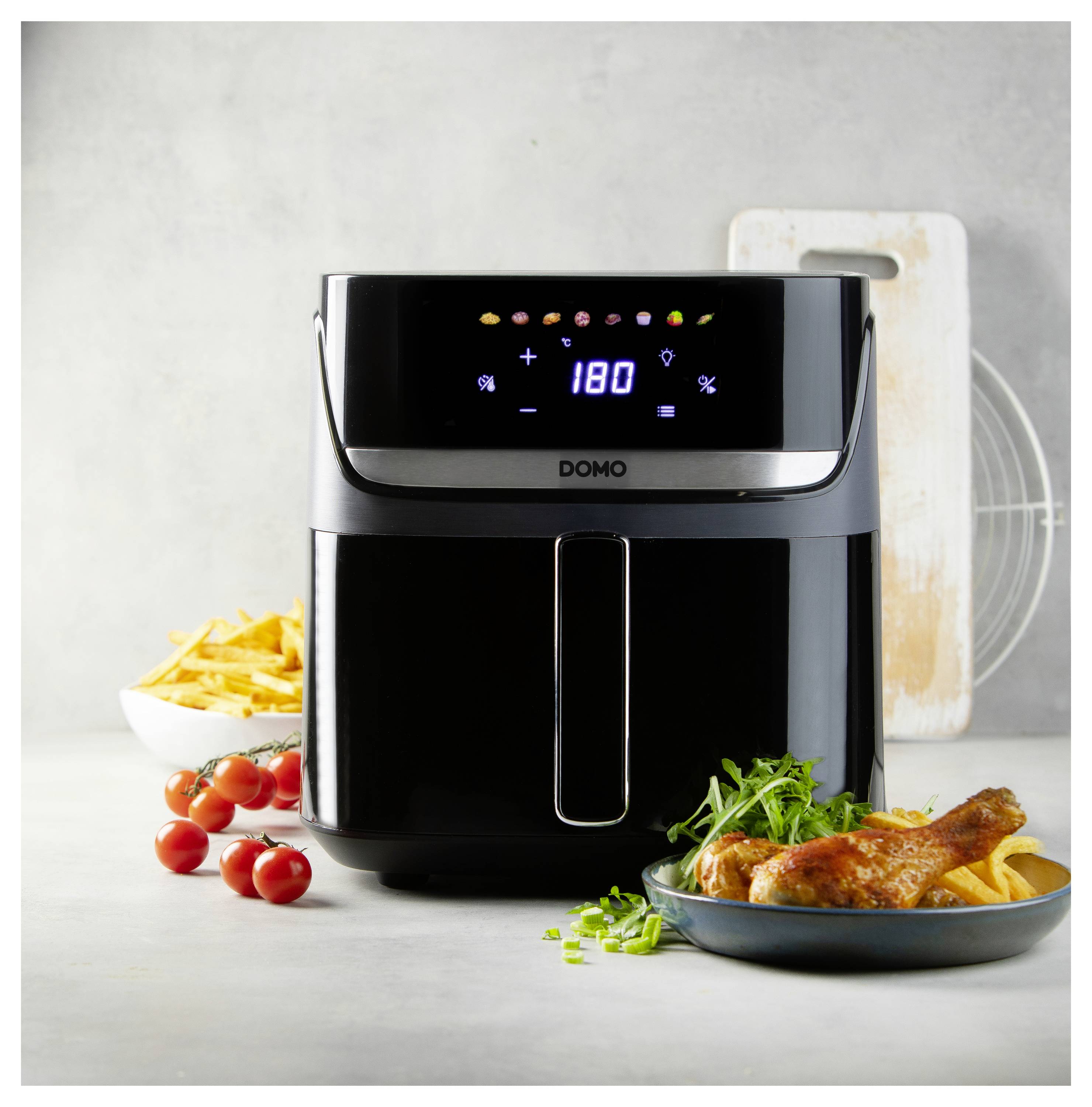 DOMO horkovzdušná fritéza 2800 W černá, stříbrná-19