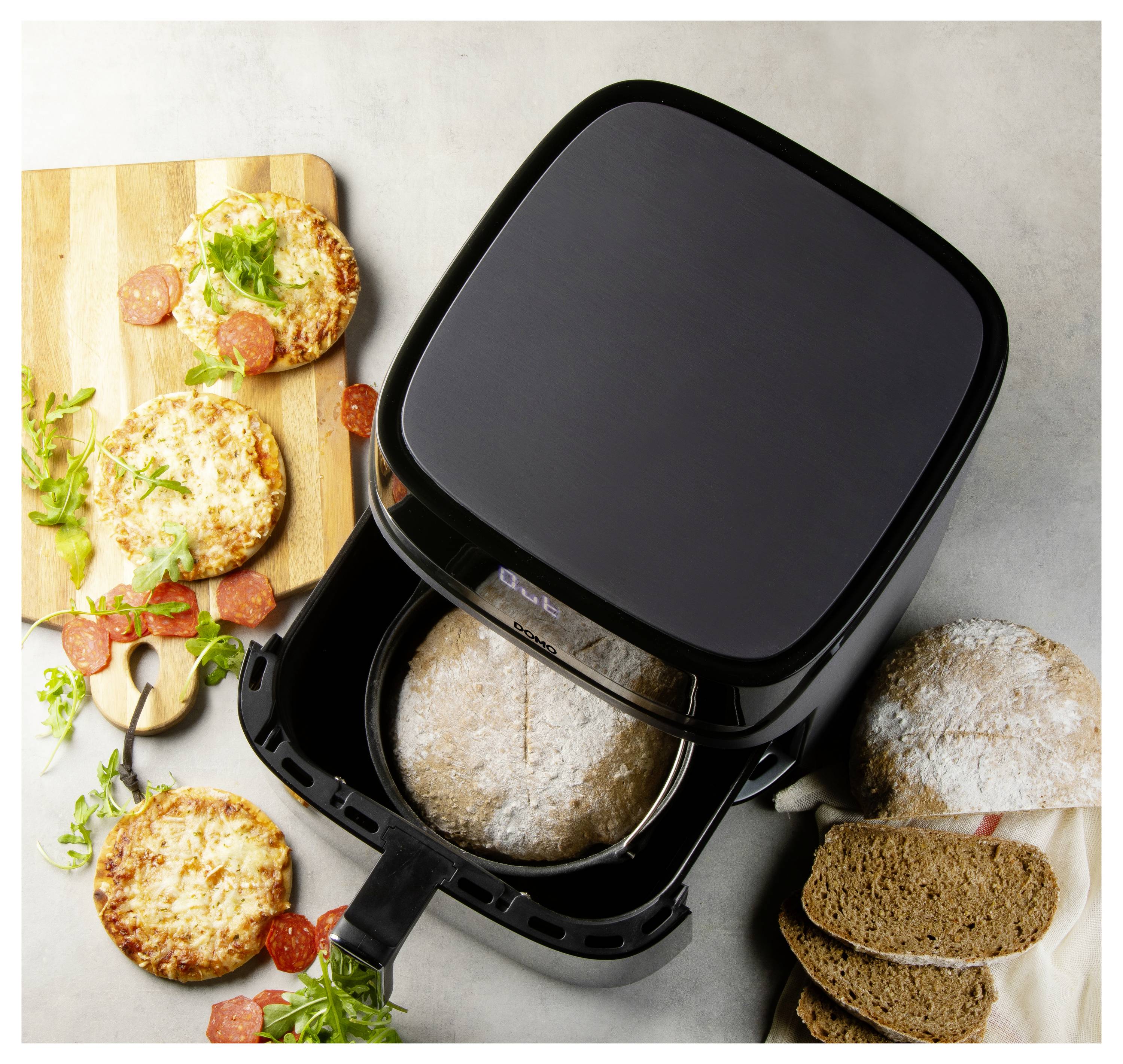 DOMO horkovzdušná fritéza 2800 W černá, stříbrná-21