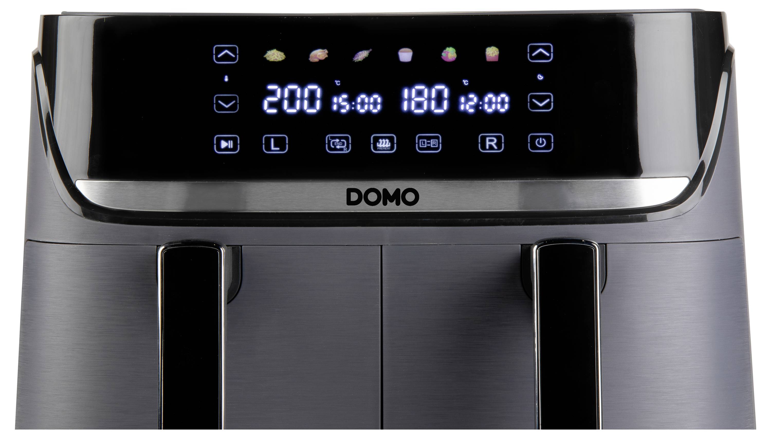 DOMO horkovzdušná fritéza 2850 W černá, stříbrná-3