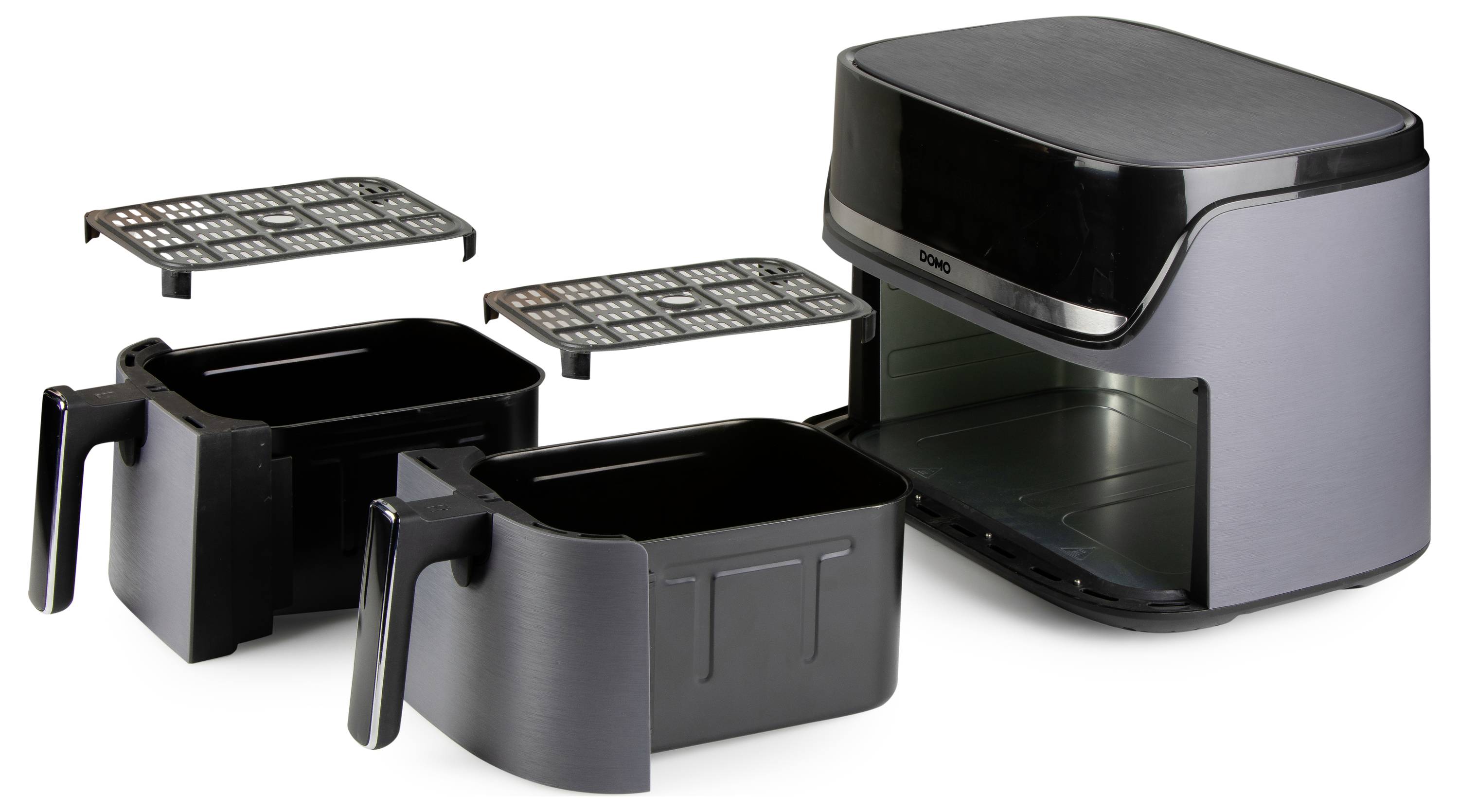 DOMO horkovzdušná fritéza 2850 W černá, stříbrná-4