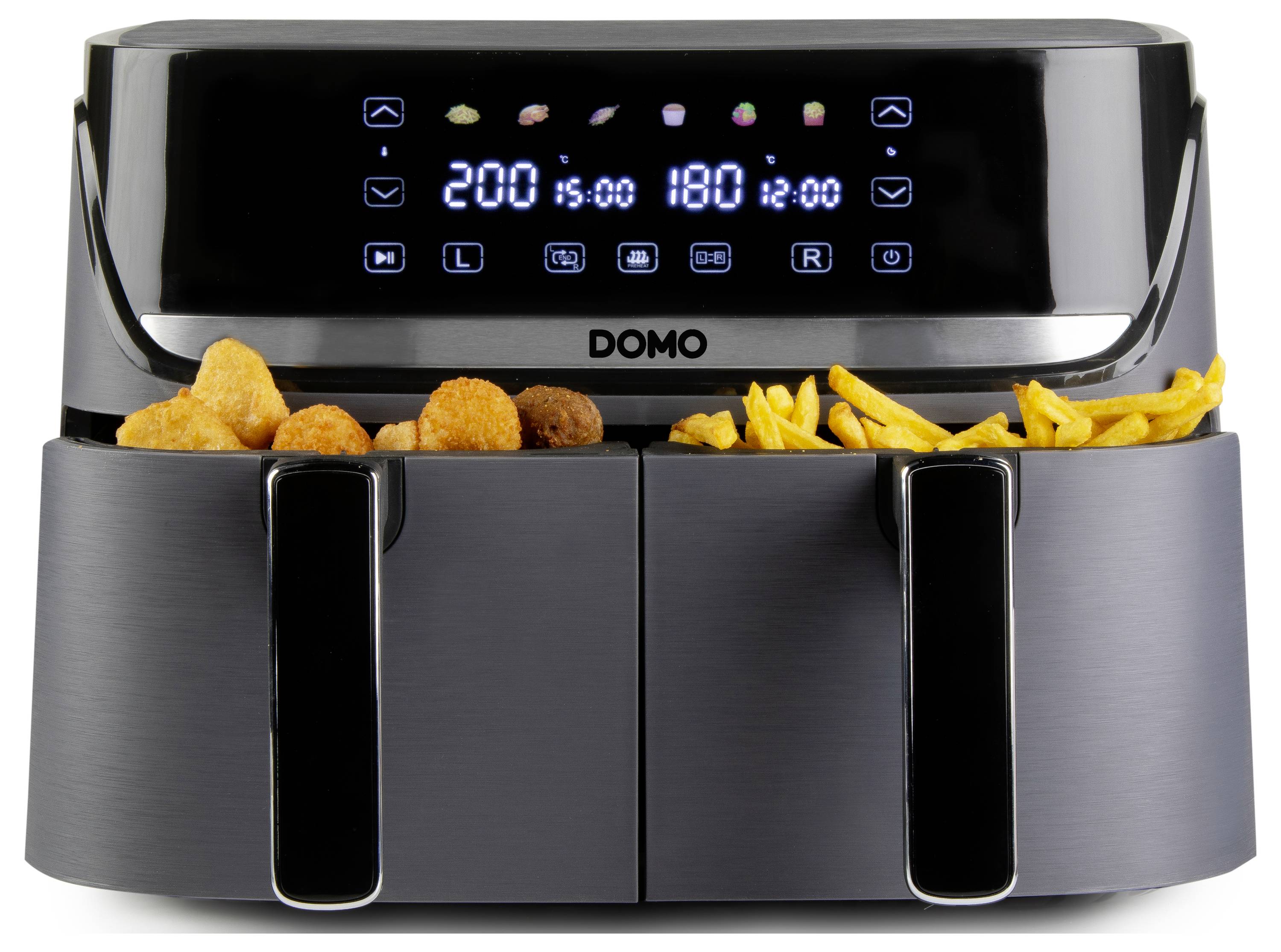 DOMO horkovzdušná fritéza 2850 W černá, stříbrná-5