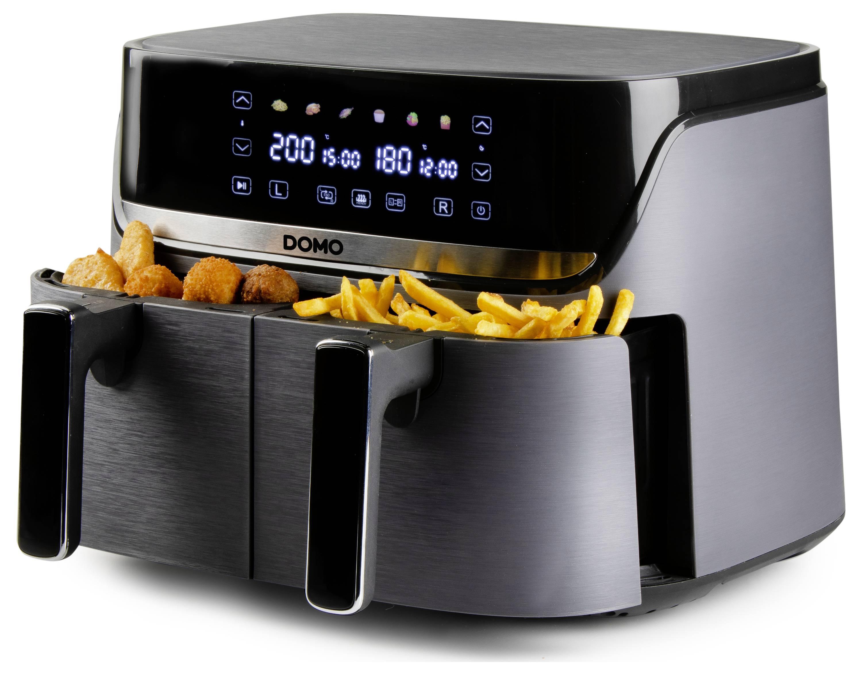 DOMO horkovzdušná fritéza 2850 W černá, stříbrná-9