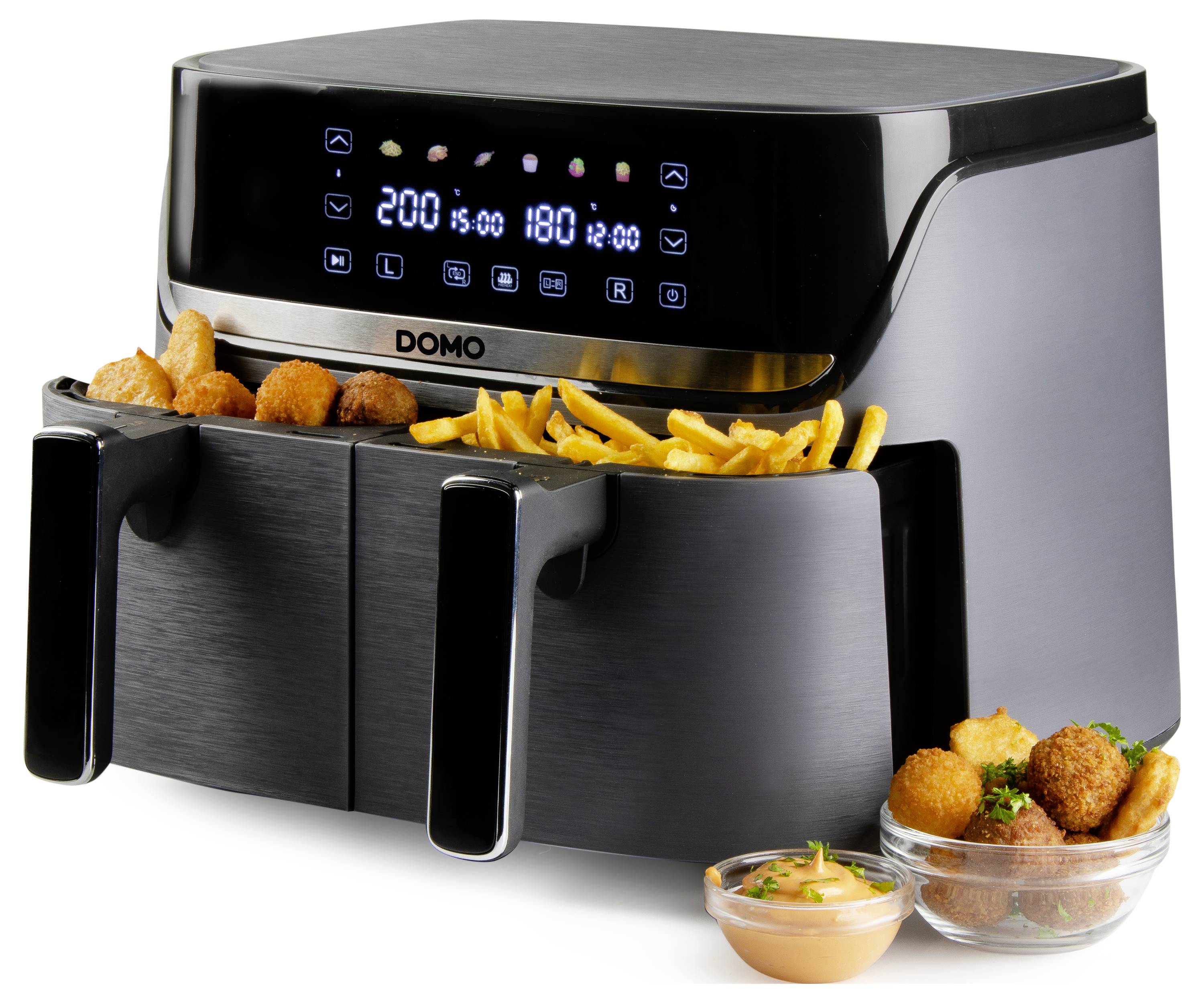 DOMO horkovzdušná fritéza 2850 W černá, stříbrná-10