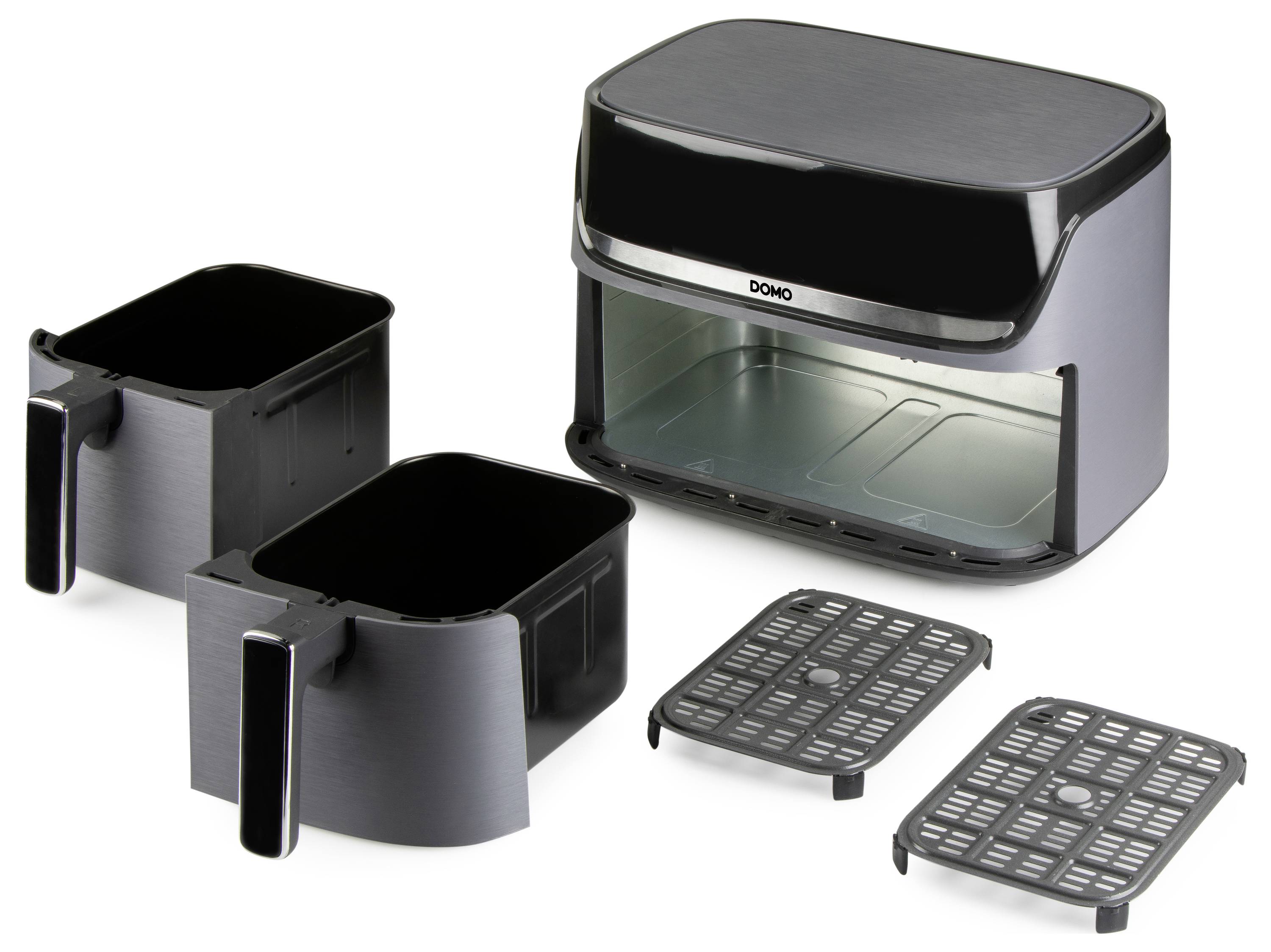 DOMO horkovzdušná fritéza 2850 W černá, stříbrná-11