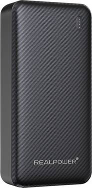 RealPower  powerbanka 20.000 mAh, Quick Charge, Dodávka energie, USB-A, USB-C®, černá