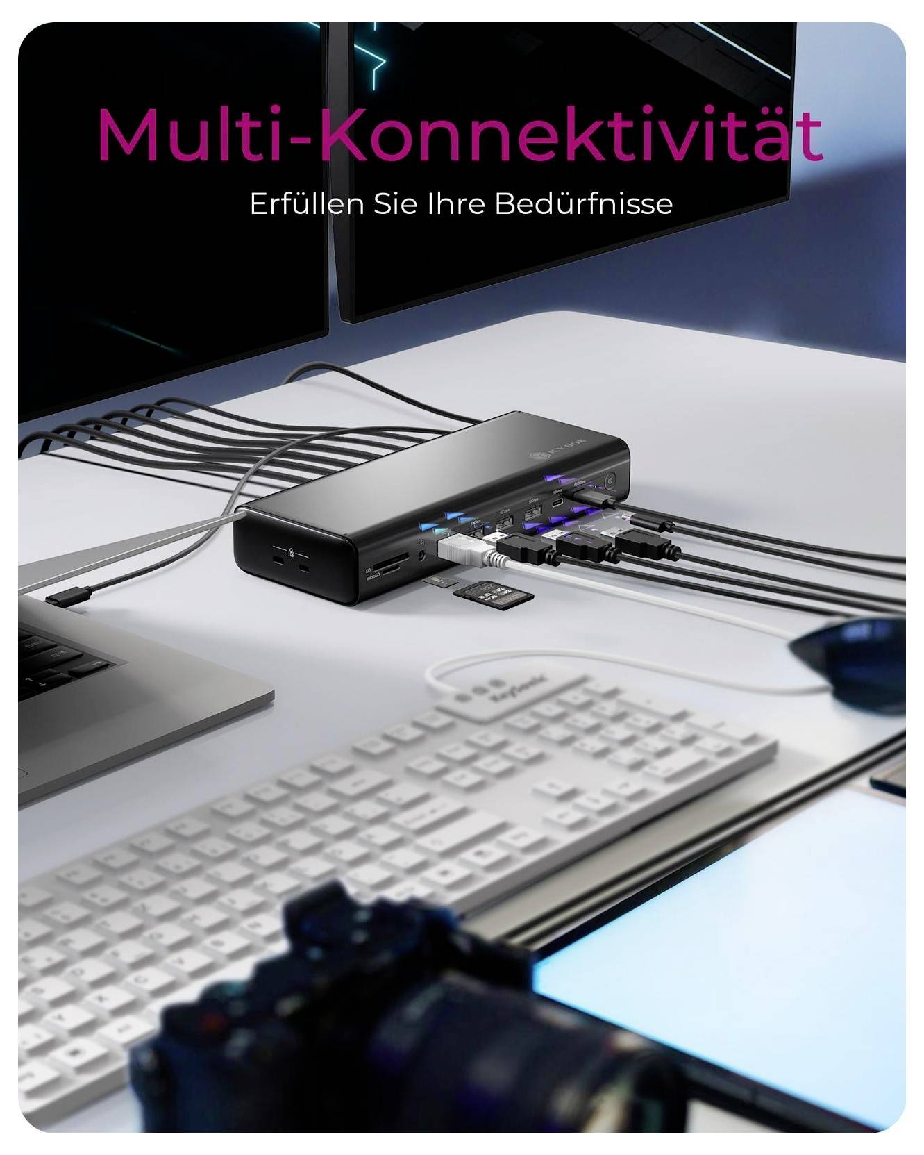 ICY BOX dokovací stanice pro notebook IB-DK7401-CU31 napájení USB-C®-3