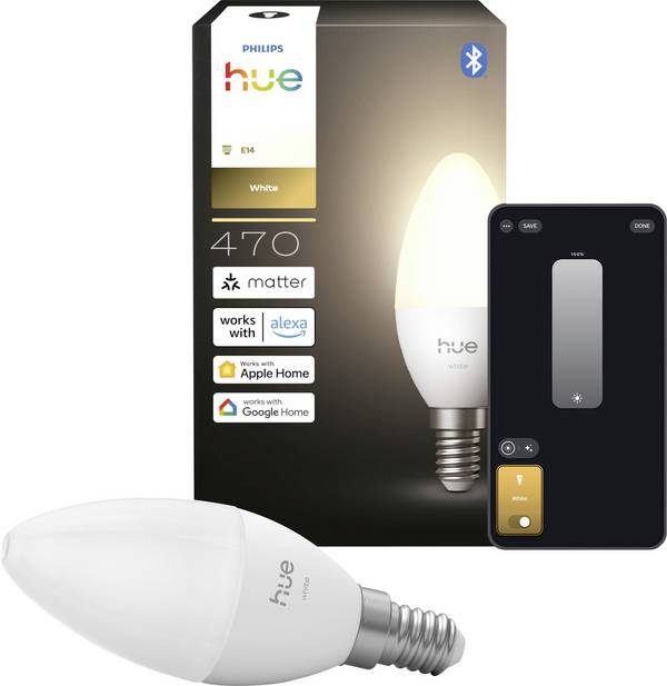 Philips Hue Hue LED žárovka 8721103099600 Energetická třída (EEK2021): E (A - G) 1er-Pack E14 0.2 W teplá bílá