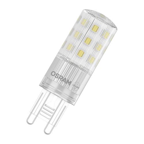 OSRAM LED kapslová žárovka se patrou G9, zobrazená v úhlu na bílém pozadí.