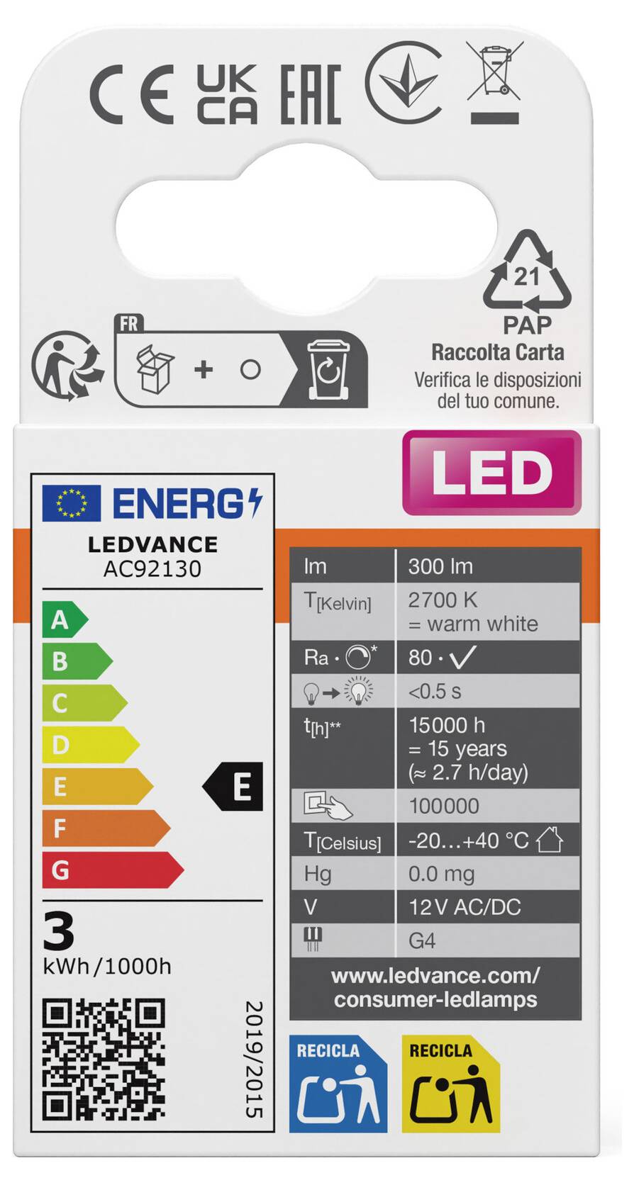 OSRAM 4099854762406 LED Energetická třída (EEK2021) E (A - G) G4 pinová objímka 2.5 W teplá bílá nestmívatelné 1 ks-2