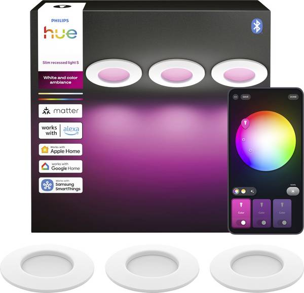 Philips Hue Hue LED vestavné svítidlo  8721103109170  3er-Pack pevně vestavěné LED 0.5 W teplá až studená bílá