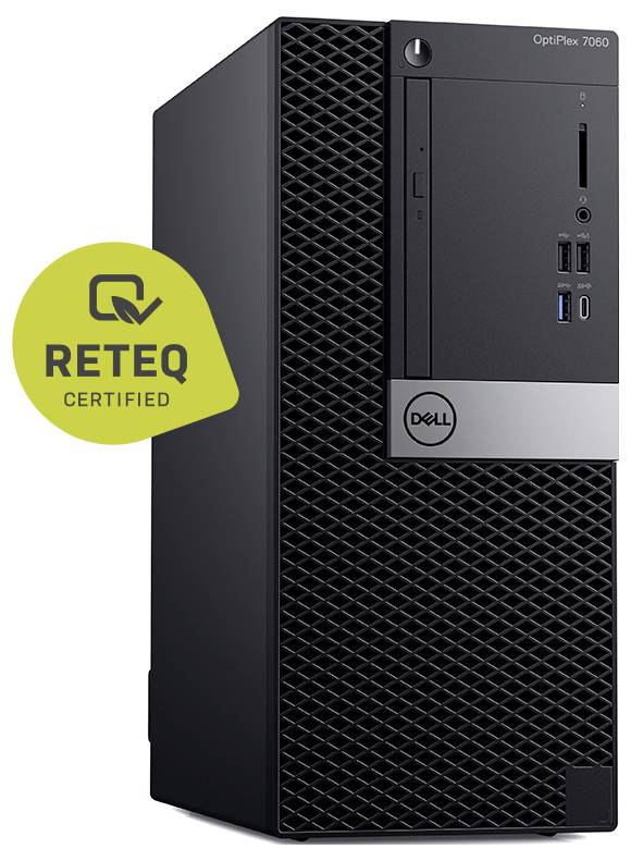 Dell OptiPlex 7060 počítačová věž s certifikačním odznakem RETEQ.