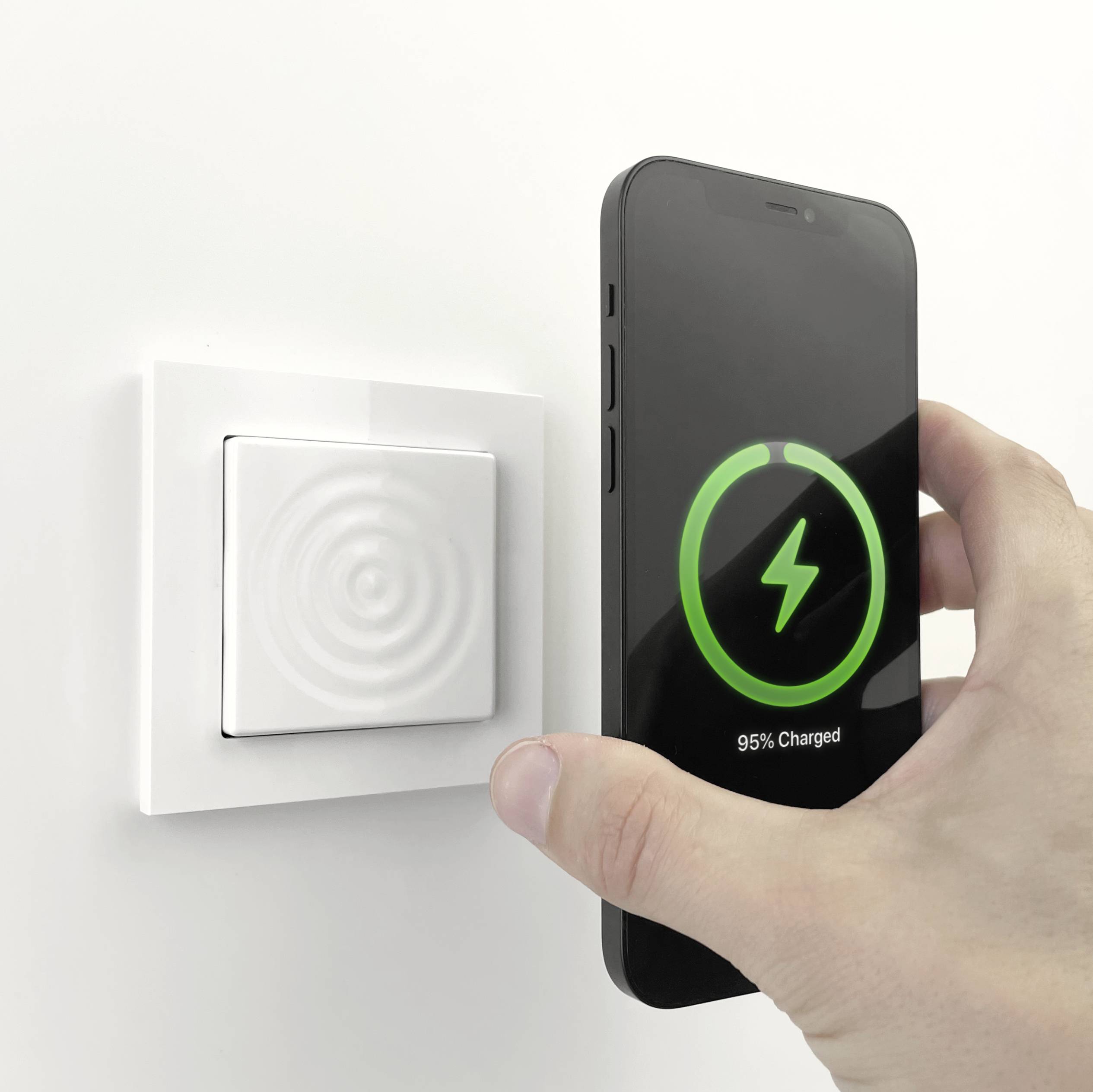 Smart Things bezdrátová indukční nabíječka 15 W smart things WallBase 55 Magnetic Wirele WB55 w Výstup Qi standard bílá-3