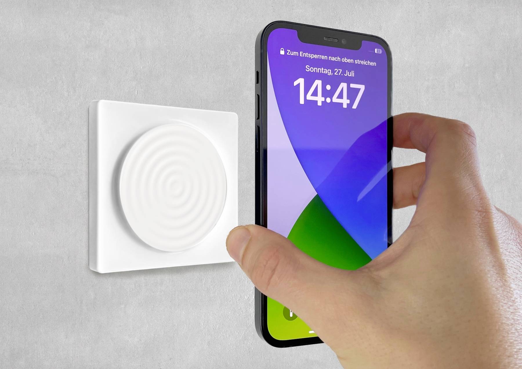 Smart Things bezdrátová indukční nabíječka 15 W smart things WallBase 80 Magnetic Wirele WB80 w Výstup Qi standard bílá-1