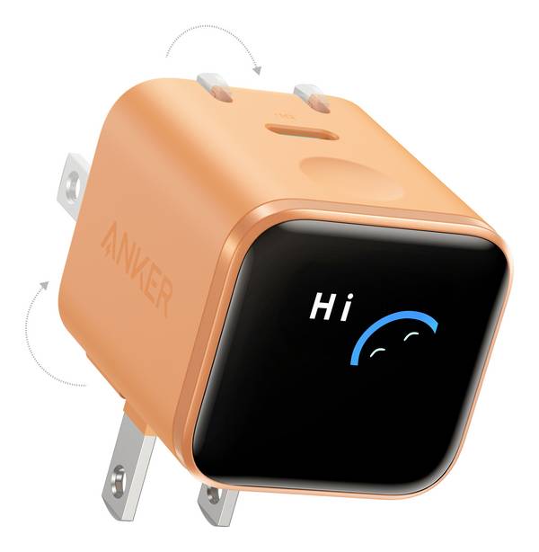 Anker ANKER Nano Charger 45W 1C Display orange nabíjecí adaptér, 45 W, Rychlé nabíjení, oranžová