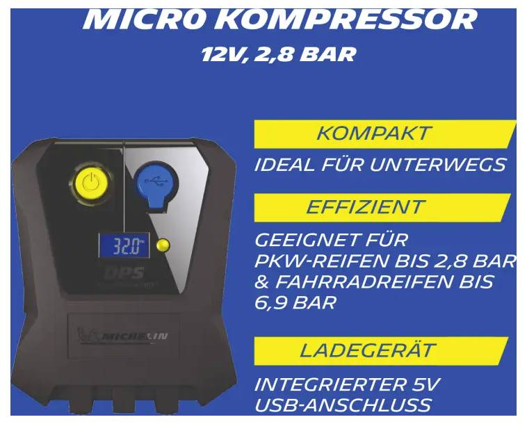 Michelin 062001, Minikompresor, 6.9 bar-2