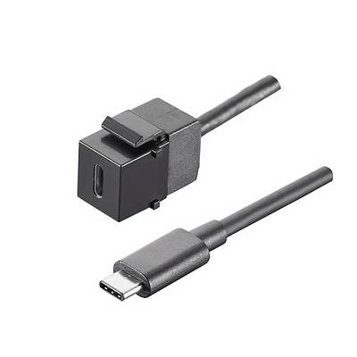 USB-C kabel s černým magnetickým konektorem zobrazený odpojeně od konektoru USB-C na bílém pozadí.