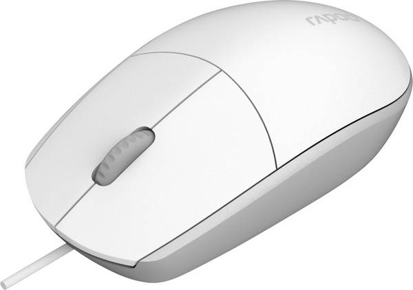 Rapoo N100  myš, přenos kabelový, 3 tlačítko, 1600 dpi, bílá
