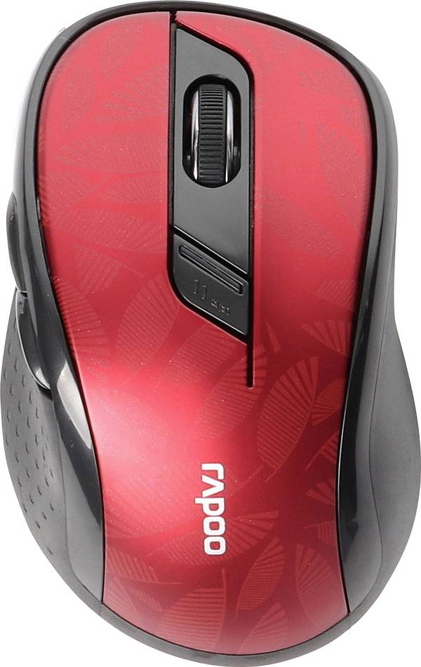 Rapoo M500  myš, přenos bezdrátový, Bluetooth®, 1600 dpi, červená