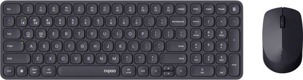 Rapoo 9310M bezdrátový, Bluetooth® sada klávesnice a myše ergonomická německá, QWERTZ tmavě šedá