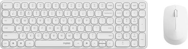 Rapoo 9310M bezdrátový, Bluetooth® sada klávesnice a myše ergonomická německá, QWERTZ bílá