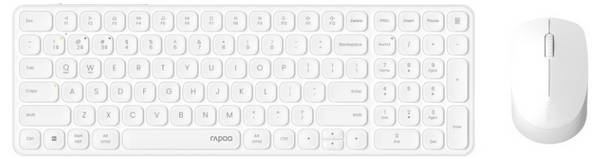 Rapoo 9710M bezdrátový, Bluetooth® sada klávesnice a myše ergonomická německá, QWERTZ bílá