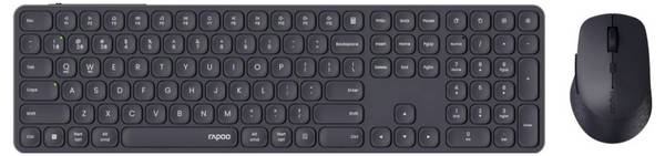 Rapoo 9810M bezdrátový, Bluetooth® sada klávesnice a myše  německá, QWERTZ černá