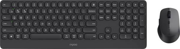 Rapoo 9390M bezdrátový, Bluetooth® sada klávesnice a myše ergonomická německá, QWERTZ černá