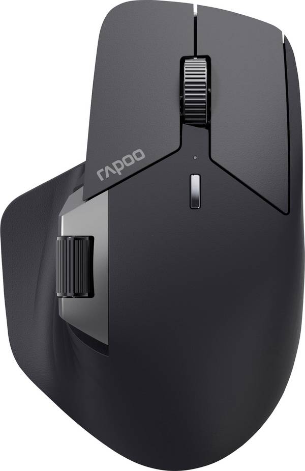 Rapoo MT760L  myš, přenos bezdrátový, Bluetooth®, 10 tlačítko, 4000 dpi, šedá, černá