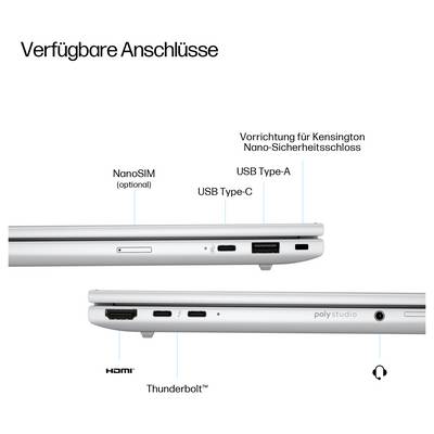 HP notebook 40.6 cm (16 palec) WUXGA 225U 16 GB RAM 1 TB SSD německá, QWERTZ Intel Intel Arc Graphics stříbrná DL5W9ET-2