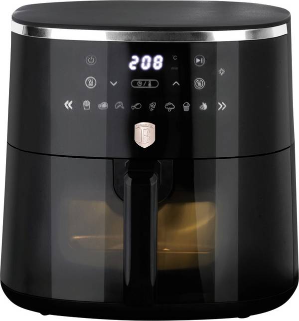 BerlingerHaus LP-BH-237 horkovzdušná fritéza 6.15 l 1750 W nepřilnavý povlak, horkovzdušný, Kontrolní okénko, funkce časovače, Digitální časovač černá, růžovozlatá