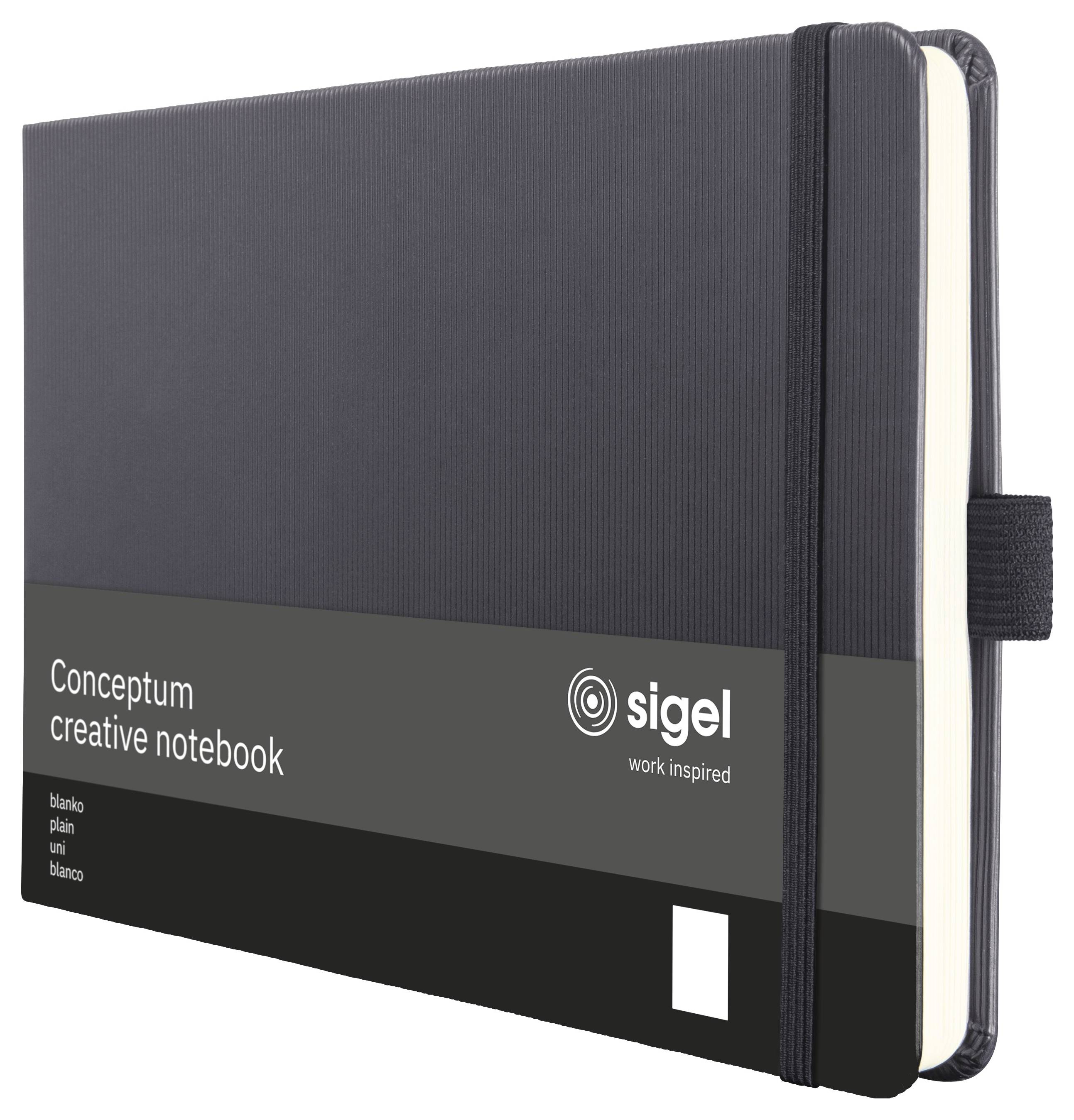 Sigel CO201 poznámková kniha Conceptum Hardcover DIN A5 na šířku čisté černá Počet listů: 66 listů-9