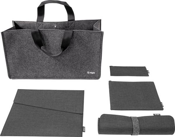 Sigel Brašna na příslušenství Bundle | Desk Sharing Bag L | Notebook Case | Organizer Set | Desk Mat Max. velikost: 39,6 cm (15,6")  tmavě šedá
