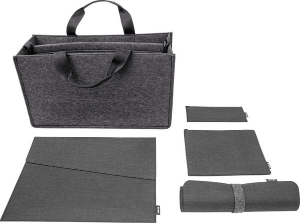 Sigel Brašna na příslušenství Bundle | Desk Sharing Bag L | Notebook Case M | Organizer Set | Desk Mat Max. velikost: 39,6 cm (15,6")  tmavě šedá