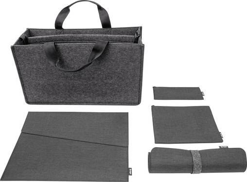 Sigel Brašna na příslušenství Bundle | Desk Sharing Bag L | Notebook Case M | Organizer Set | Desk Mat Max. velikost: 39,6 cm (15,6")  tmavě šedá
