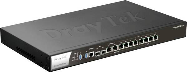 Draytek Vigor 3912 (MultiWAN) VPN router 10000 MBit/s, 2500 MBit/s, 1000 MBit/s
