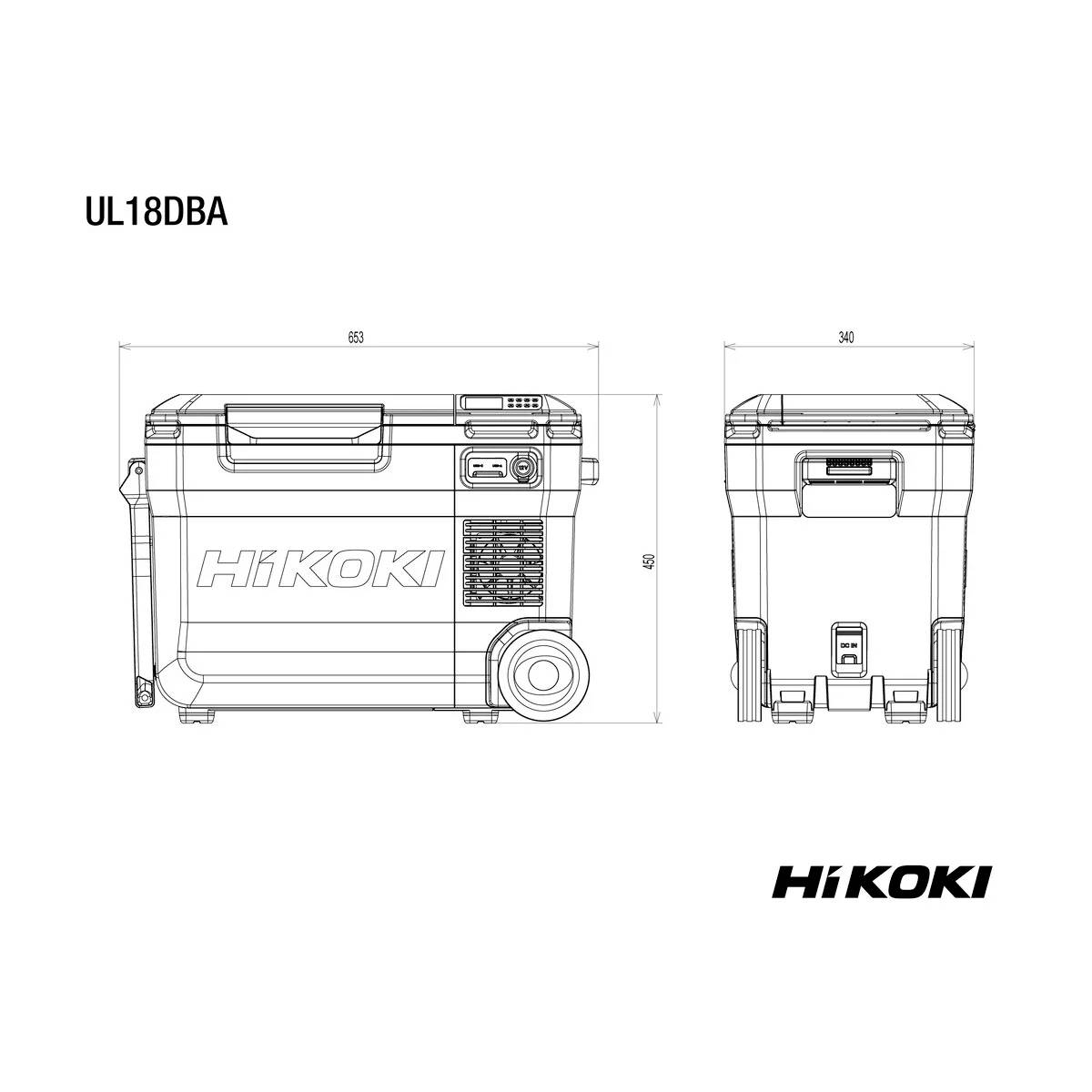 HiKOKI Aku chladnička & Topný box Energetická třída (EEK2021): E (A - G) kompresor 12 V, 24 V zelená, bílá 25 l A 18 °C-16