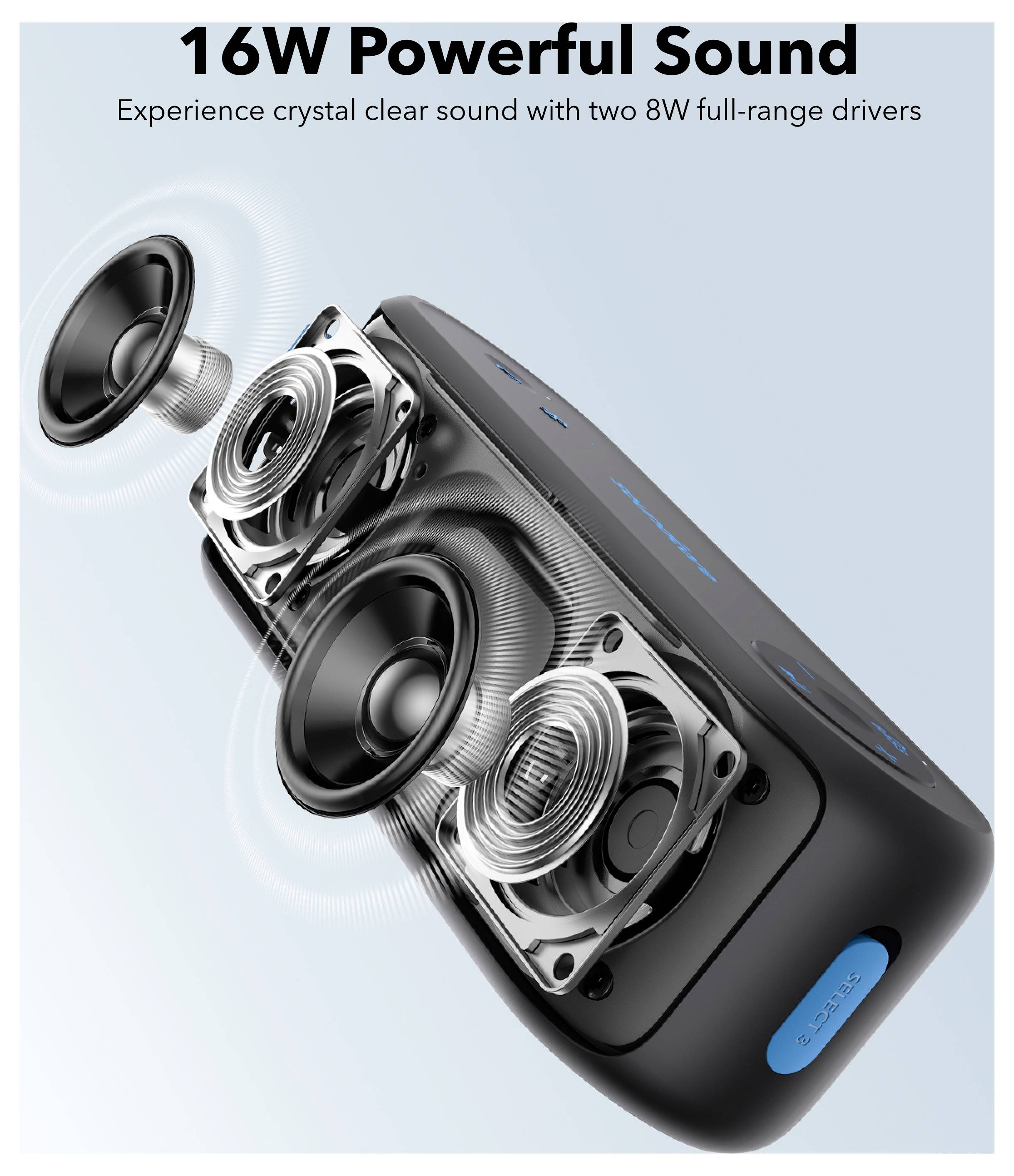 Anker Soundcore Select 3 Bluetooth® reproduktor USB, přenosné, prachotěsný, odolná vůči stříkající vodě vícebarevná-2