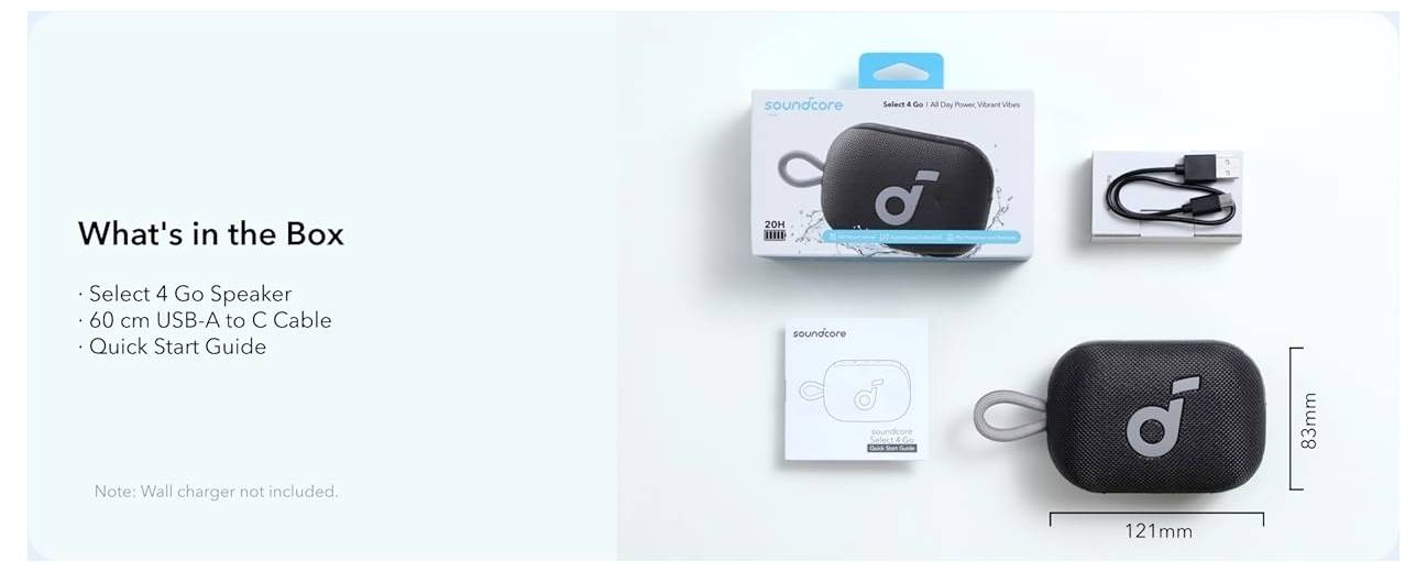 Anker Soundcore Select 4 Go Bluetooth® reproduktor USB, přenosné, prachotěsný, odolná vůči stříkající vodě-1