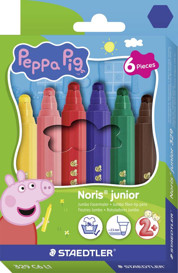 Staedtler fix STAEDTLER Fasermaler NJ Peppa 6ST 329 C6 L1 6barevný  6 ks