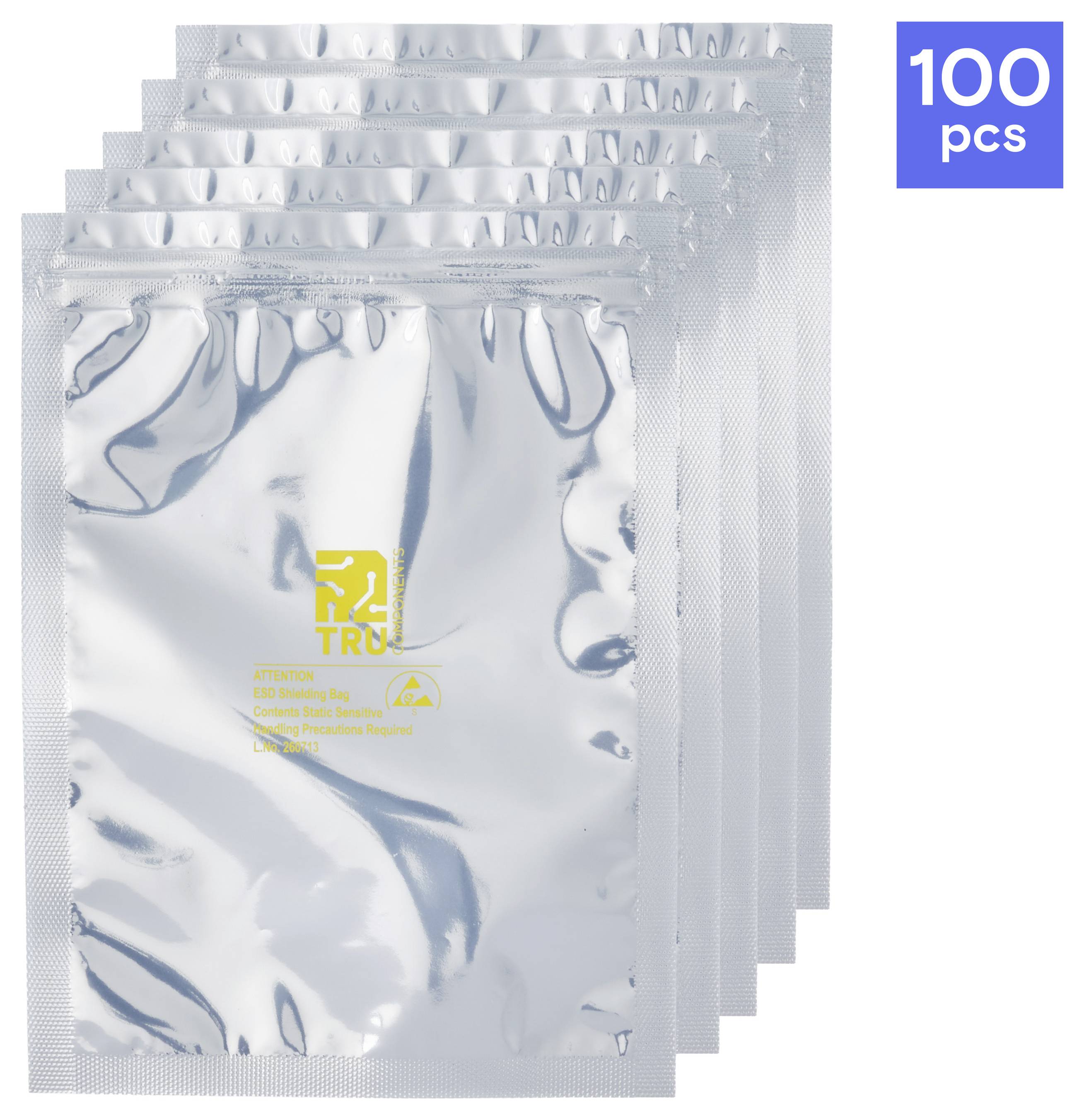 TRU COMPONENTS Stíněný ESD sáček ESD sáček (d x š) 203 mm x 152 mm Poznávací značka ESD S Antistatické Bag 100 ks